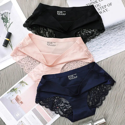 Elegant Ice Silk Lace Thong