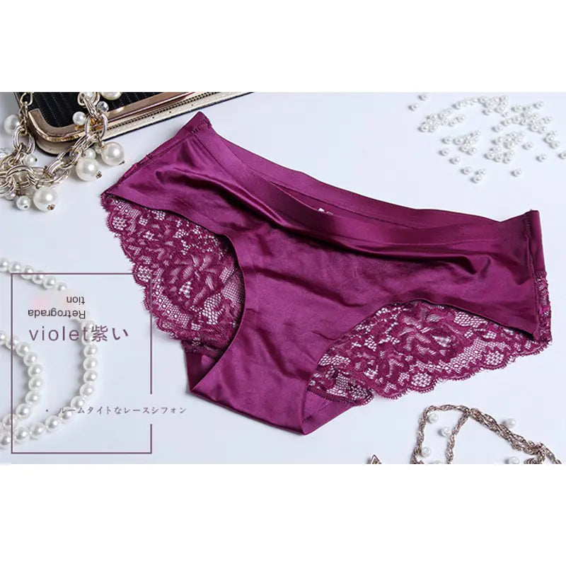 Elegant Ice Silk Lace Thong