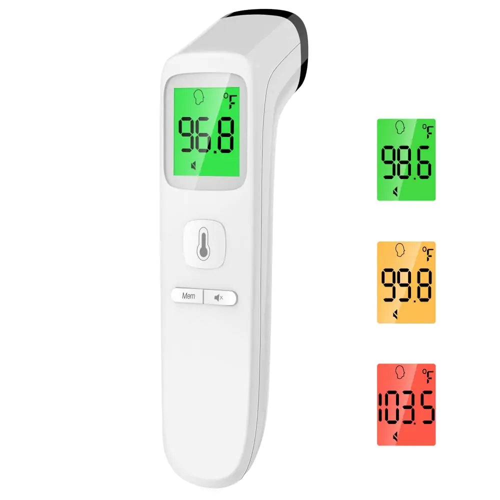 ANMEATE No-Touch Forehead Thermometer for Adults Infrared Digital Thermometer for Kids Touchless Baby Thermometer Accurate Reading with Large Display Mute Mode Memory Recall Fever Alarm
