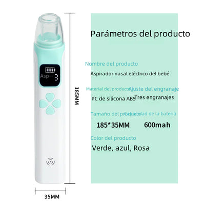 Electric Nasal Aspirator for Infants with Soft Silicone Tip