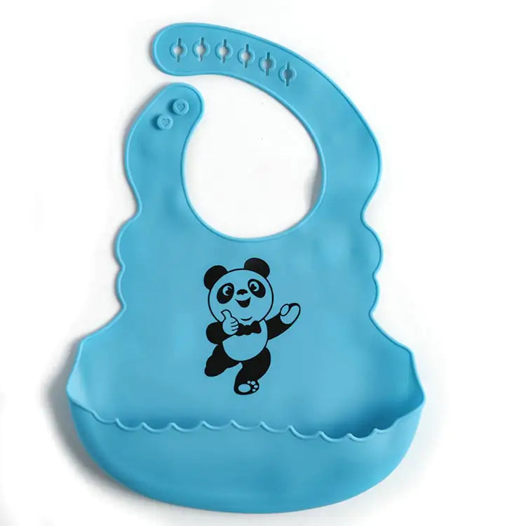 Silicone Baby Bib with Catch Pocket