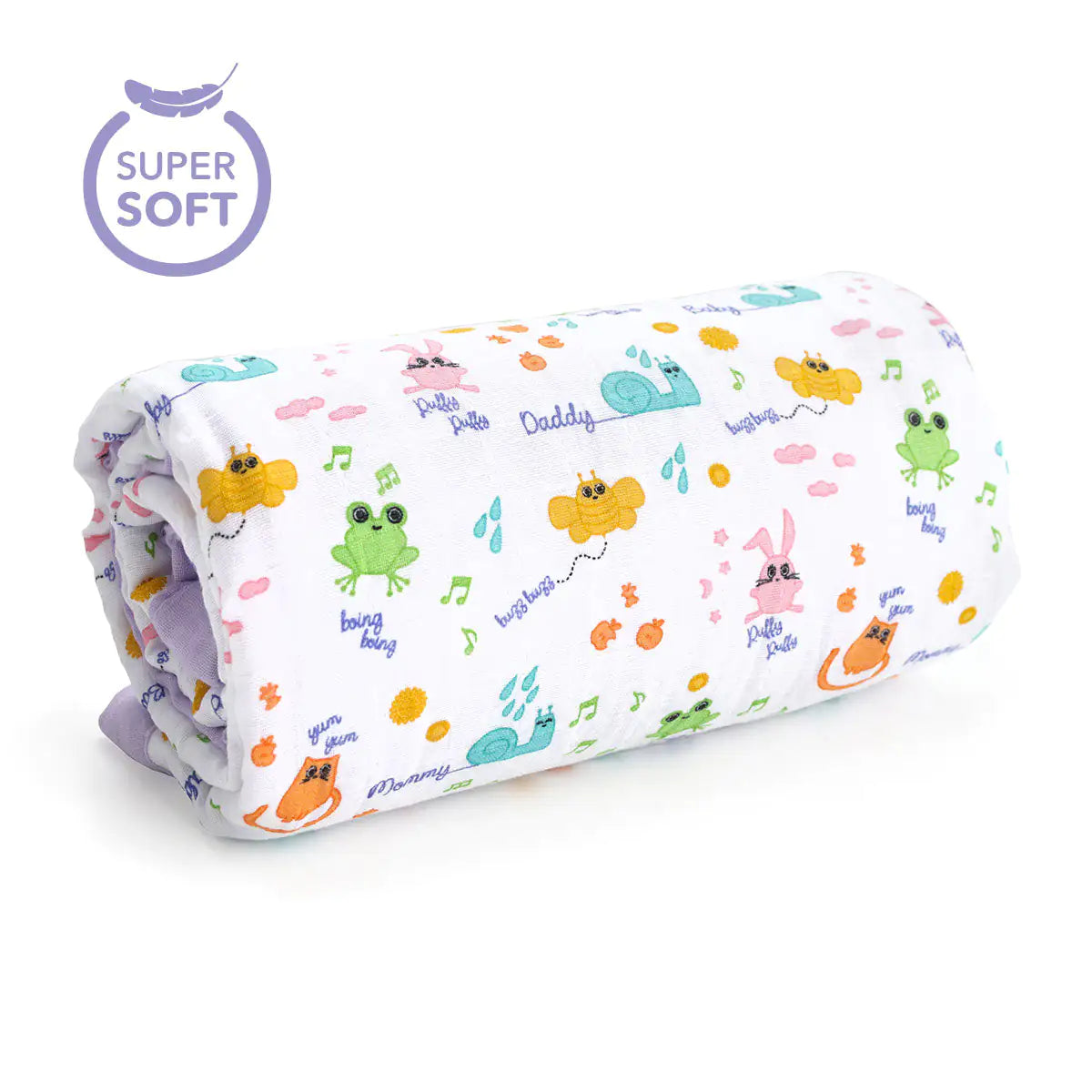 Milk&Moo Friends: Premium Fiber-Filled Muslin Baby Blanket