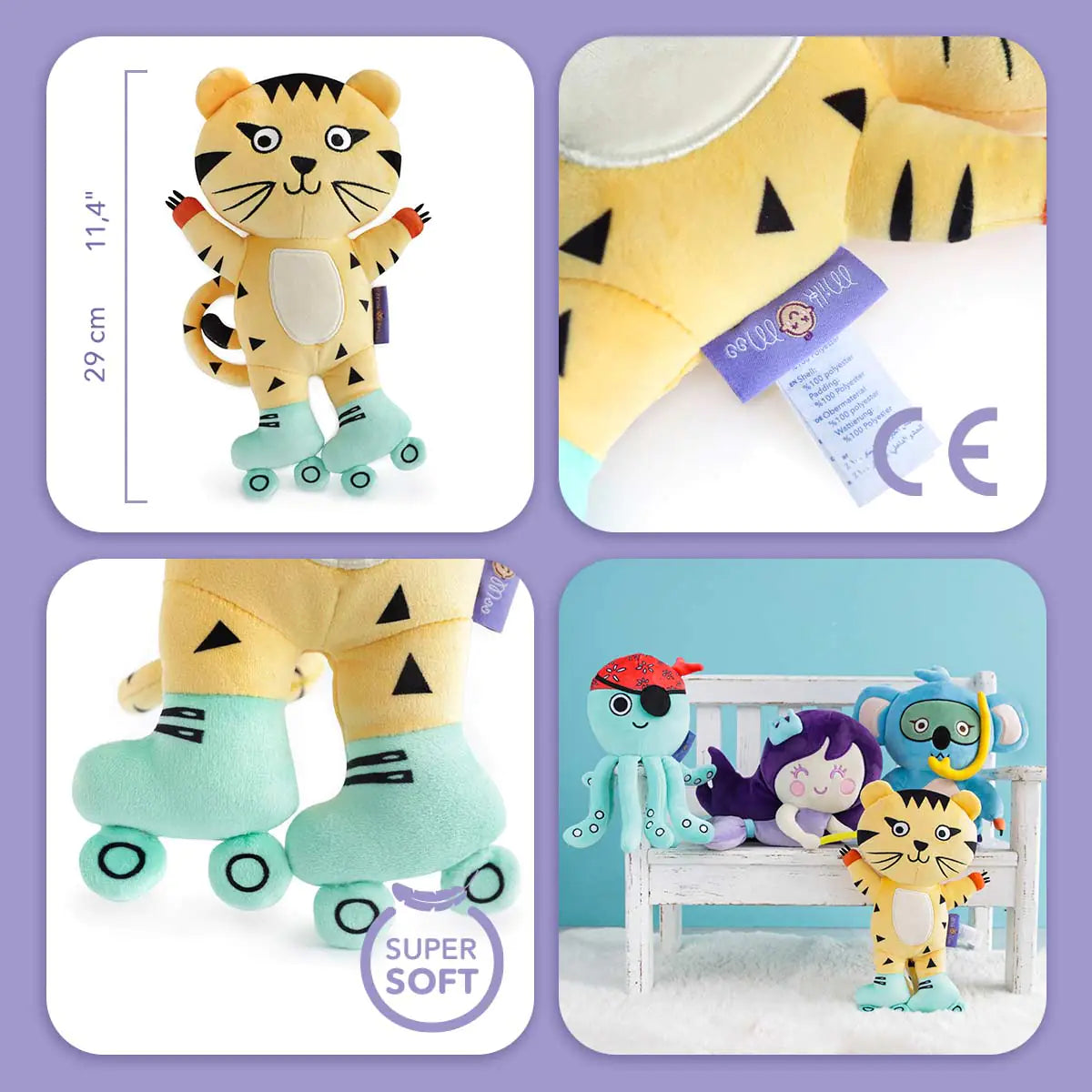 Milk&Moo Skater Cheetah Plush Toy
