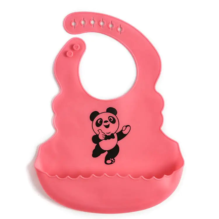 Silicone Baby Bib with Catch Pocket