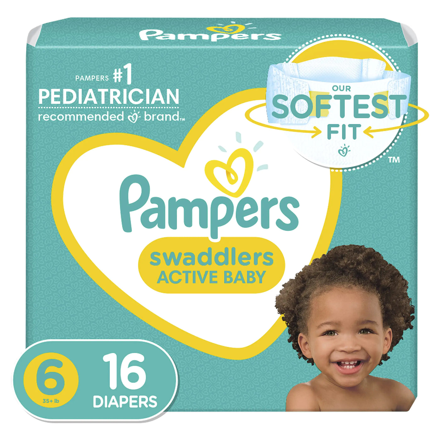 Diapers Size 6 16 Count - Pampers Swaddlers Disposable Baby Diapers Jumbo Pack (Packaging May Vary)